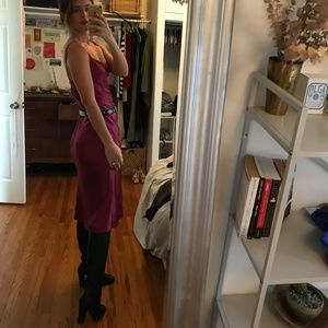 Beautiful Vintage Cherry Wine Silk Slip Dress S/XS